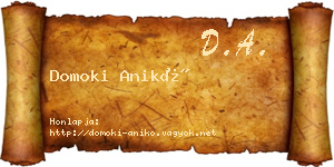 Domoki Anikó névjegykártya